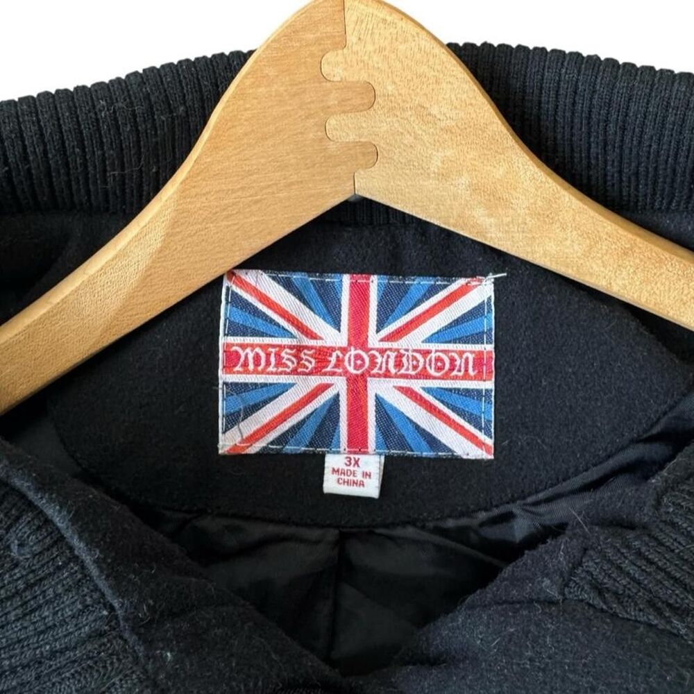 Miss London black duffle coat with toggle buttons and pockets Size 3X